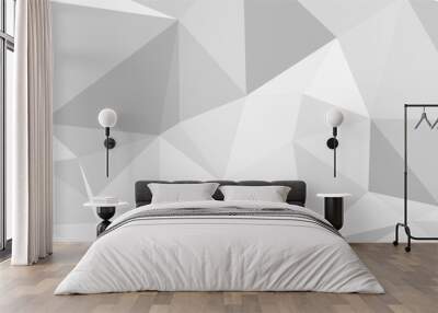 grayscale low poly vector design for general purpose such as background, backdrop, card, template Wall mural