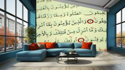 Quran pages with Arabic scripts   Wall mural