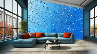 Blue solid color rgraphics are vivid and eye-catching.  The solid color area has very few very small bubbles, The whole picture is suitable for business context
 Wall mural