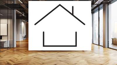 House icon outline isolated on transparent background. Linear vector illustration. Residential icon. Indoor use only symbol.  Wall mural