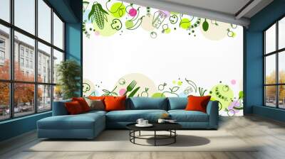 colourful & healthy food background - vector illustration Wall mural