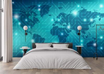 network / hightech / digitalisation / cyberspace illustration Wall mural