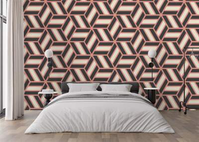 retro pop geometric abstract seamless pattern, vector graphic resources, 16:9 widescreen wallpaper / backdrop	 Wall mural