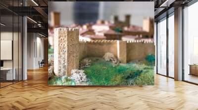 Caceres, Spain. Mockup miniature of the Old Monumental Town, a World Heritage Site Wall mural