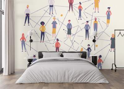 Animated Employee Referral Network: Connecting Individuals Through Lines and Text Wall mural