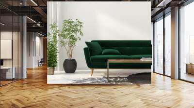 living room with green sofa Wall mural