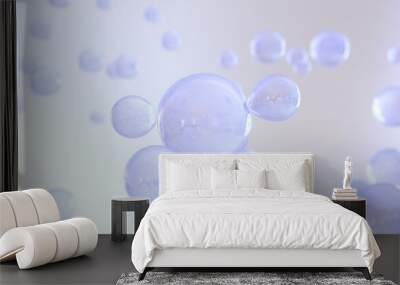 Bubbles merge and become a nutritious serum. a s Metaball, a 3D rendering. Visuals for Metaball feature morphing liquid blobs. Wall mural