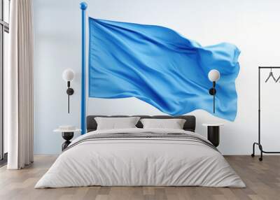 Empty Blue flag - Blue flag against white background
 Wall mural