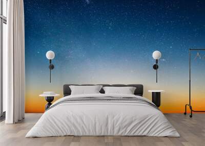 sunrise in morning sky with star and milky way background Wall mural