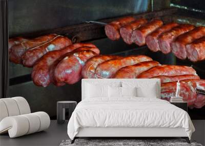 Sausage barbecue on the grill Wall mural