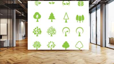 tree icon set Wall mural