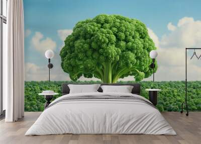 Broccoli as a giant tree. Wall mural