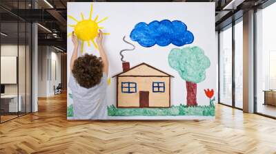 Boy painting Wall mural