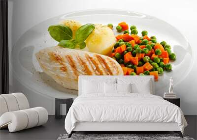 Grilled chicken breast and vegetables Wall mural