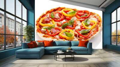 Pizza on white background Wall mural