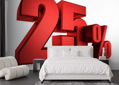 red 25 percent Wall mural