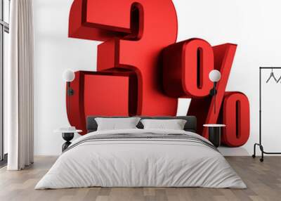 red 3 percent Wall mural