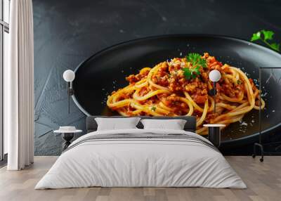 Traditional Italian dish - spaghetti bolognese. Wall mural