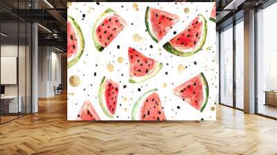 Watermelon fruits background. Wall mural