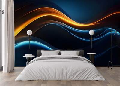 colorful glowing waves abstract background design, backgrounds, flow waves  Wall mural