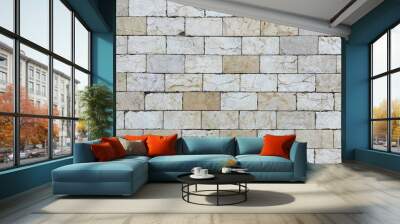 Floor made with marble and and light colored stone bricks Wall mural