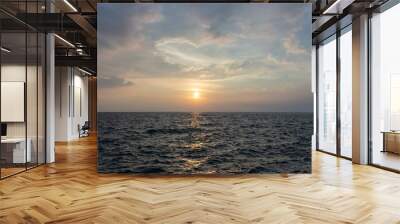 Sunset at the sea Wall mural