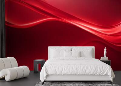 red abstract background, waves background, backgrounds  Wall mural