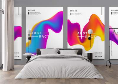 Abstract gradient poster and cover design. Colorful fluid liquid shapes. Vector illustration. Wall mural