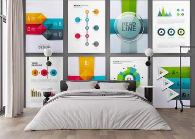 Set of brochure design templates. Design elements. Wall mural