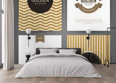 Set of brochures in vintage style. Vector design templates. Vintage frames and backgrounds. Wall mural