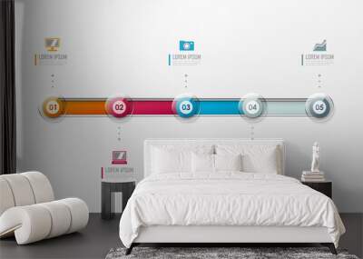 Timeline infographic. Vector template. Wall mural