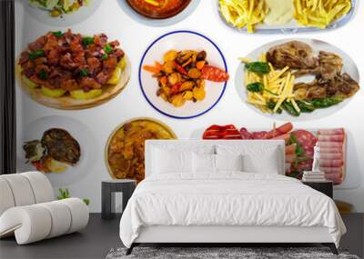 Collection of Spanish meals Wall mural