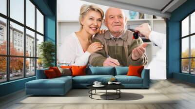 couple buying car in bank Wall mural