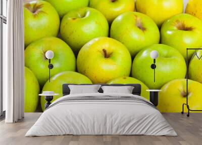 Picture of fresh apples on wooden surface Wall mural