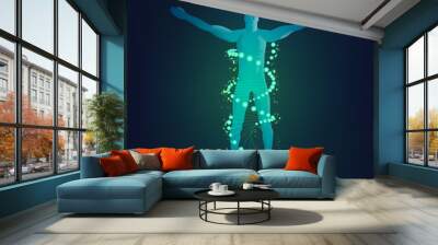 concept of technology advancement, dna symbol combined with human body Wall mural