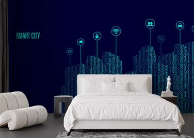 electronicCity Wall mural