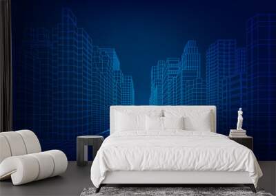 futuristic city Wall mural