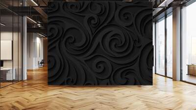 Abstract dark seamless pattern. Wall mural