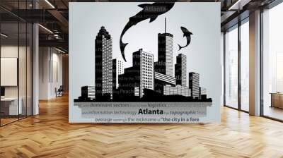 Atlanta cityscape vector. Wall mural