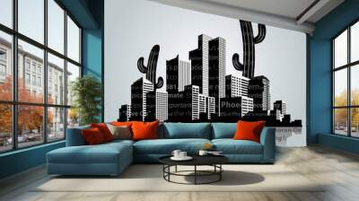 Phoenix vector cityscape. Wall mural