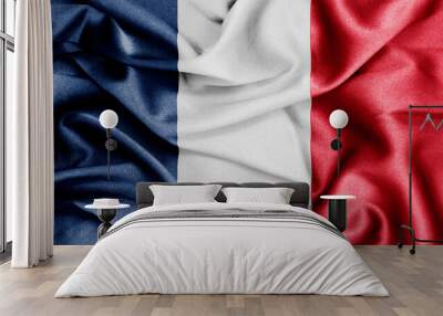 Close up of ruffled flag of France Wall mural