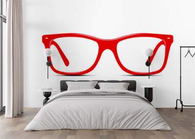 red glasses isolated on white Wall mural