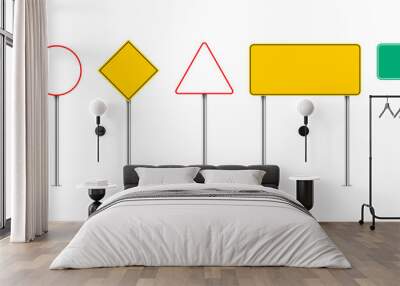 set of vector blank road signs Wall mural