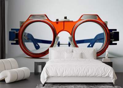 Steampunk-inspired goggles showcased against a pristine white background, capturing the fusion of retro-futuristic design elements. Wall mural