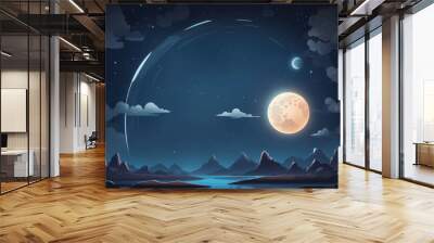 Full moon with star , Vector
 Wall mural