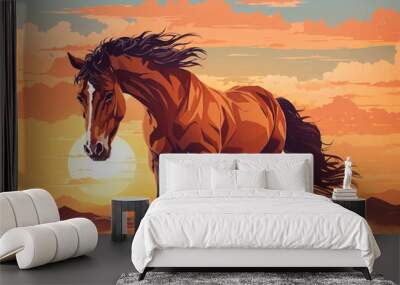 happy horse vector Wall mural