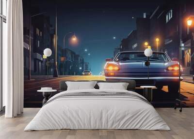 light with car driving vector Wall mural