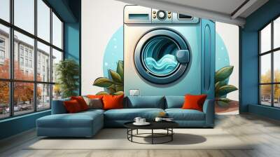 washing machine vector Wall mural