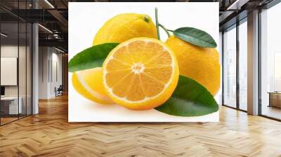 Yellow Yuzu orange isolated on white background Wall mural