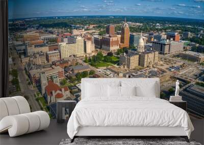 Aerial View of Downtown Lansing, Michigan during Summer Wall mural